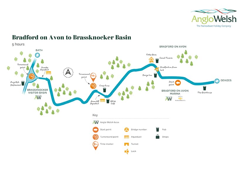 Hire a canal boat for the day from Bradford on Avon Marina and cruise to Brassknocker Basin and back